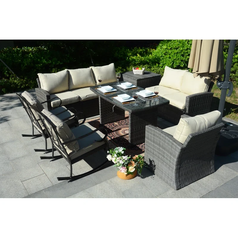 Amairany 8 - Person Outdoor Seating Group with Cushions