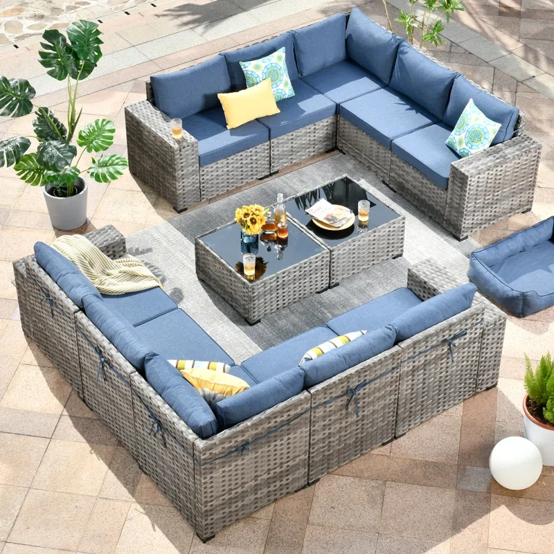 Evanna 10 - Person Outdoor Seating Group with Cushions