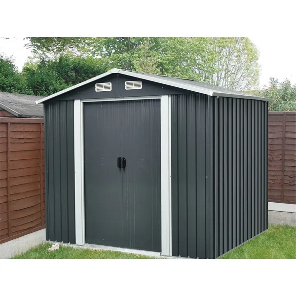 6 ft. W x 8 ft. D Metal Vertical Storage Shed