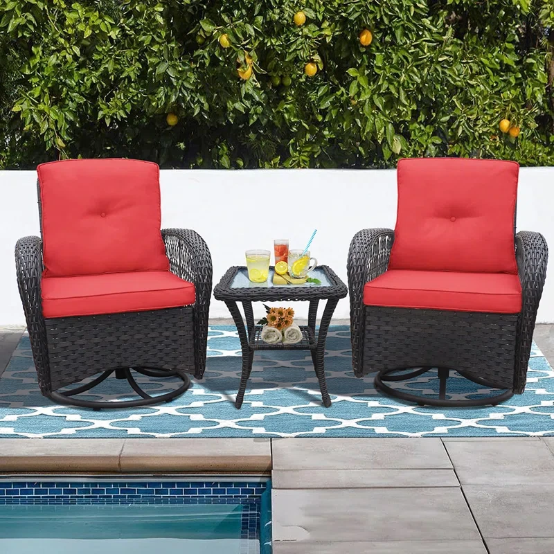 3 - Piece Rocker & Glider Seating Group with Cushions