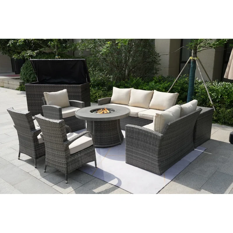 Areefa 8 - Person Outdoor Seating Group with Cushions