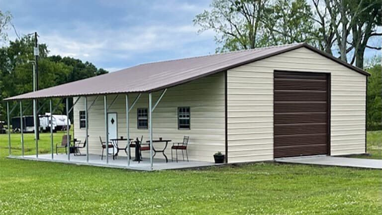 Metal Garage 30'x40' Garage With Lean-To