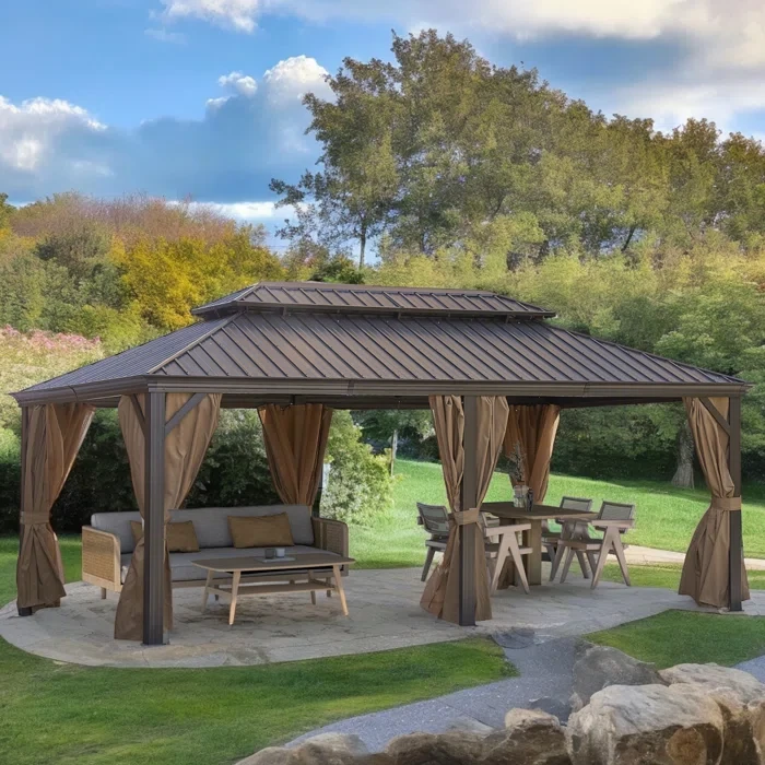 20 Ft. W x 12 Ft. D Aluminum Patio Gazebo