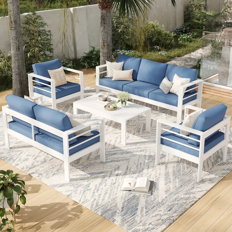 Gloretta 7 - Person Outdoor Seating Group with Cushions