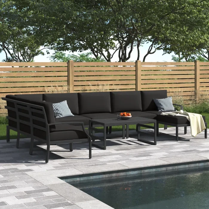 Analyssia 8 - Person Outdoor Seating Group with Cushions