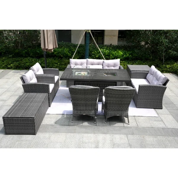 Aliaksey 9 - Person Outdoor Seating Group with Cushions