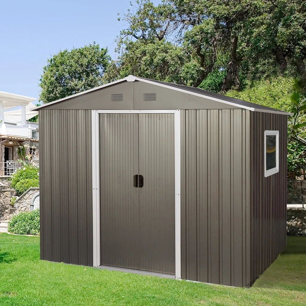 8 ft. W x 6 ft. D Metal Horizontal Storage Shed