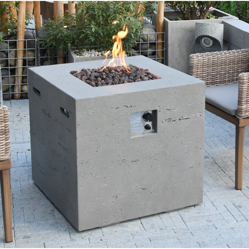 Athisl Concrete Propane Fire Pit Table