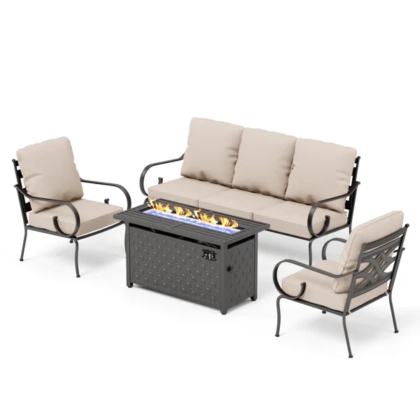 Asfand 5 - Person Outdoor Seating Group with Cushions