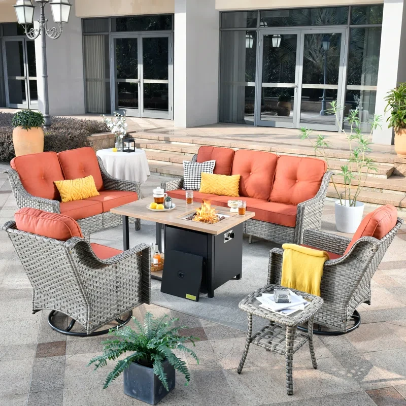 Daliya 7 - Person Outdoor Seating Group with Cushions