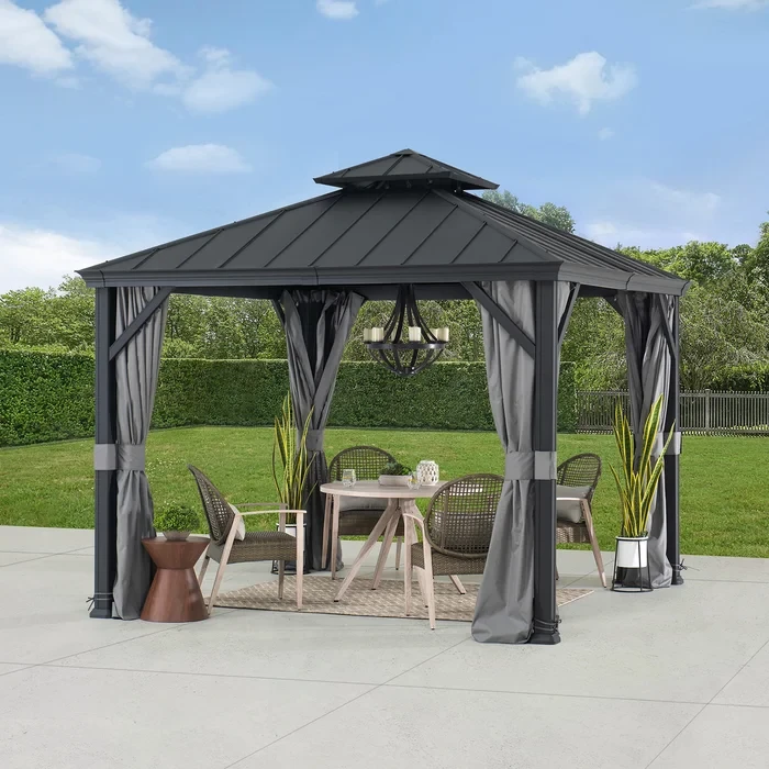 10 Ft. W x 10 Ft. D Steel Patio Gazebo