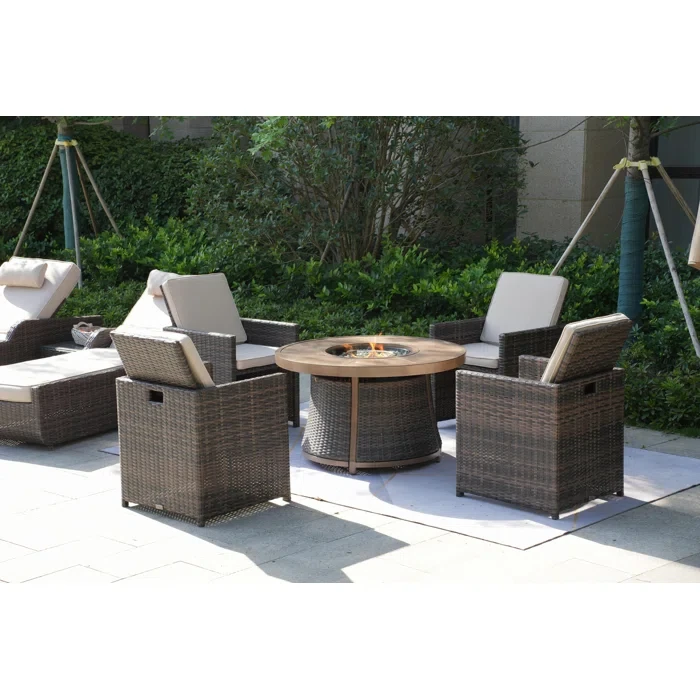 Areefa 6 - Person Outdoor Seating Group with Cushions