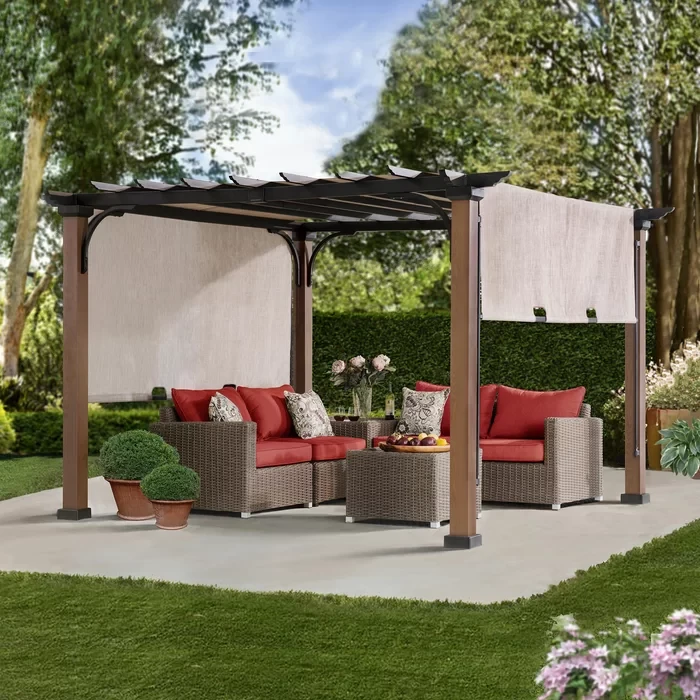 Sunjoy Mesquiter 11 ft. x 11 ft. Steel Pergola