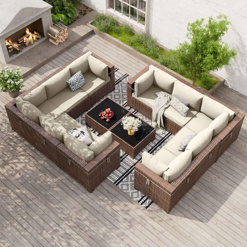 Treyshun 10 - Person Outdoor Seating Group with Cushions