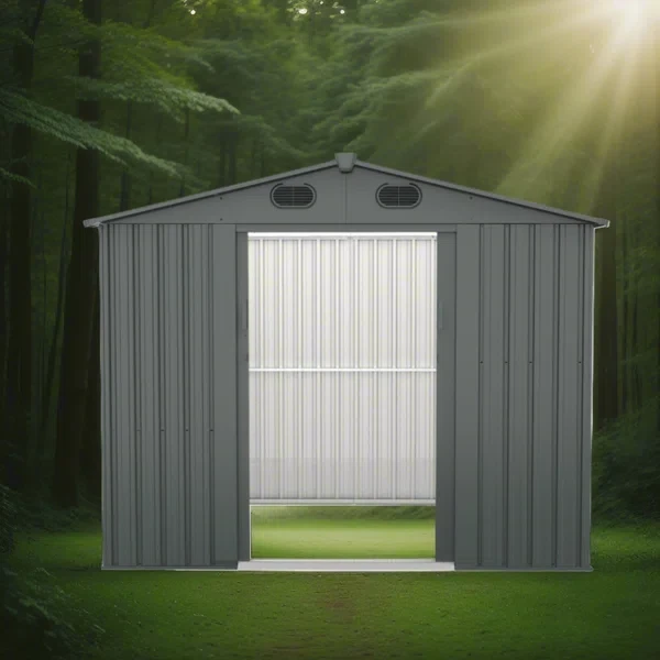 78" H x 97" W x 75.6" D Metal Storage Shed