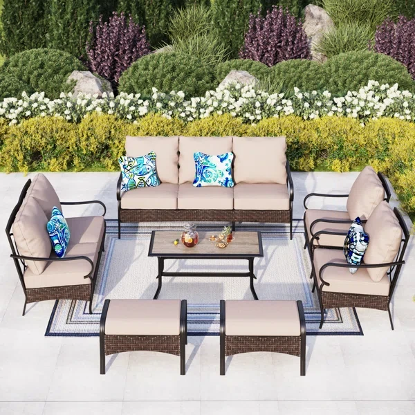 Arwand 7-Person Outdoor Conversation Set with Loveseat