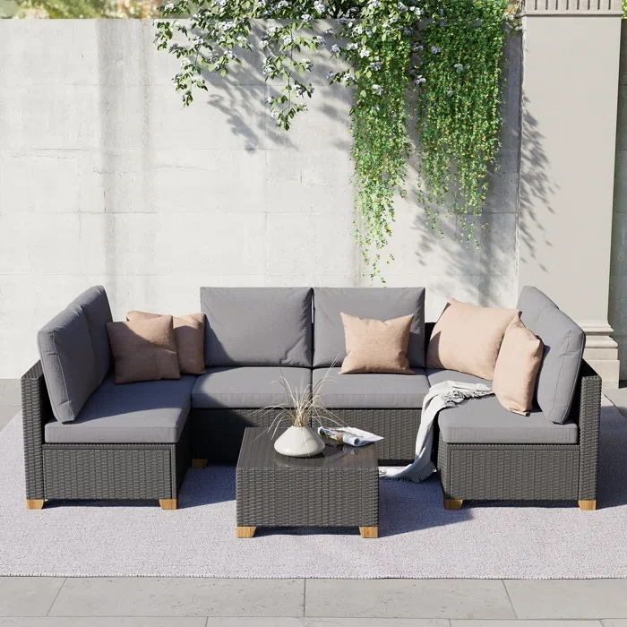 Wicker Modular Outdoor Conversation Set Of 5