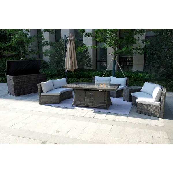 Aliaksey 6 - Person Outdoor Seating Group with Cushions