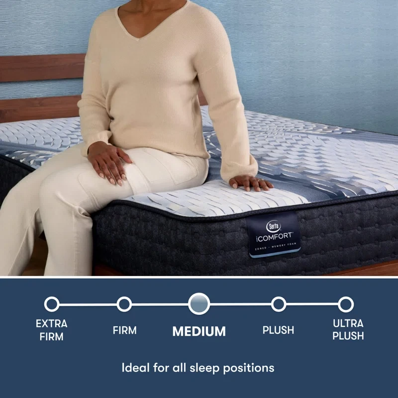 iComfort Aveda Medium California King Size Mattress with Low Profile 6" Foundation