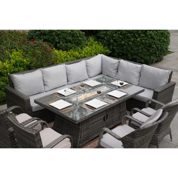 Aerolyn 10 - Person Outdoor Seating Group with Cushions