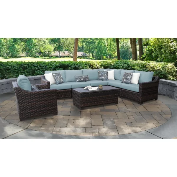 Aelwen 7 - Person Outdoor Seating Group with Cushions