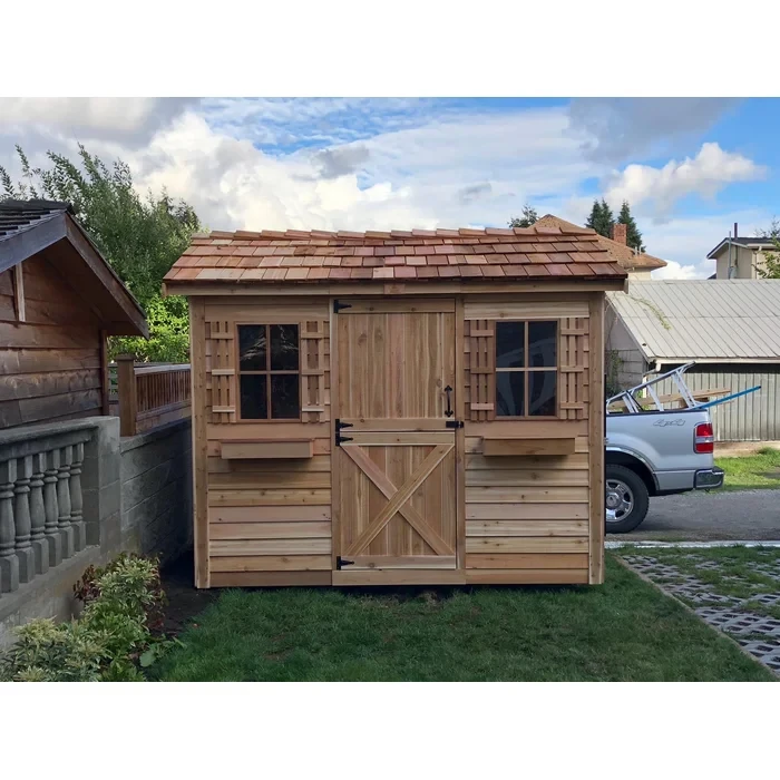 Cabana 9 ft. W x 6 ft. D Western Red Cedar Wood Traditional Storage Shed