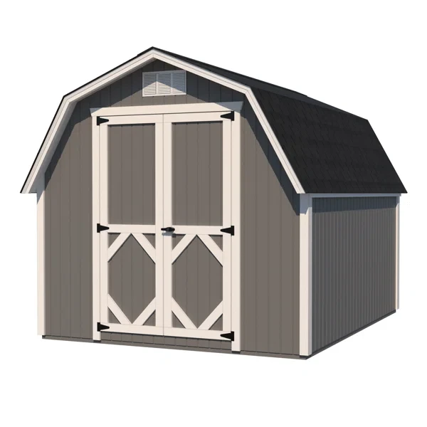 9.6' H x 12' W x 20' D Classic Gambrel Outdoor Wood Storage Barn with 4 ft. Sidewalls