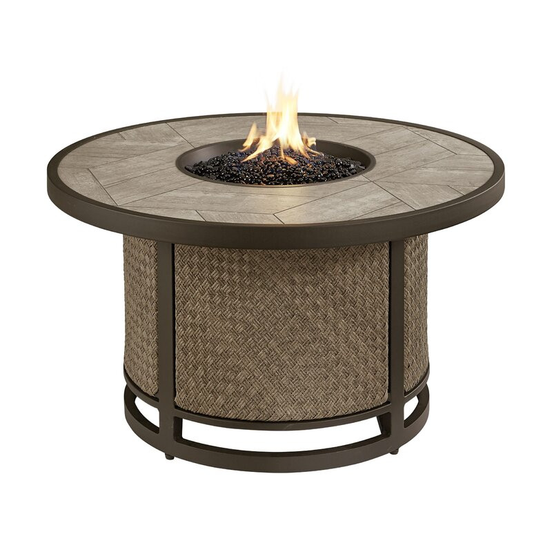 24.61'' H x 44'' W Aluminum Propane Outdoor Fire Pit