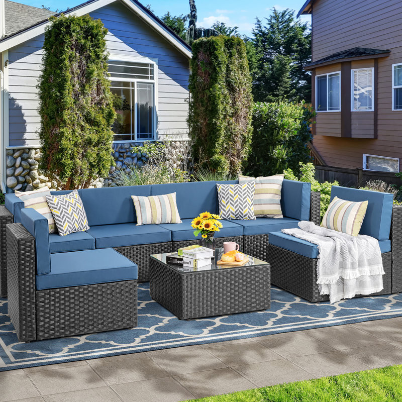 Knights 6 - Person Outdoor Seating Group with Cushions