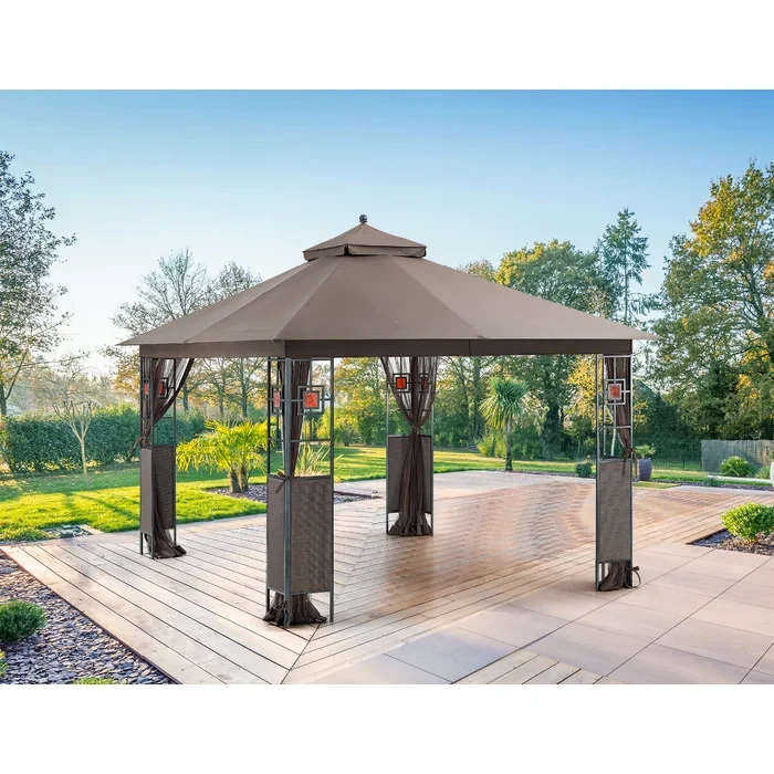 RosaBella 10 ft. x 12 ft. Gazebo with Mosquito Net