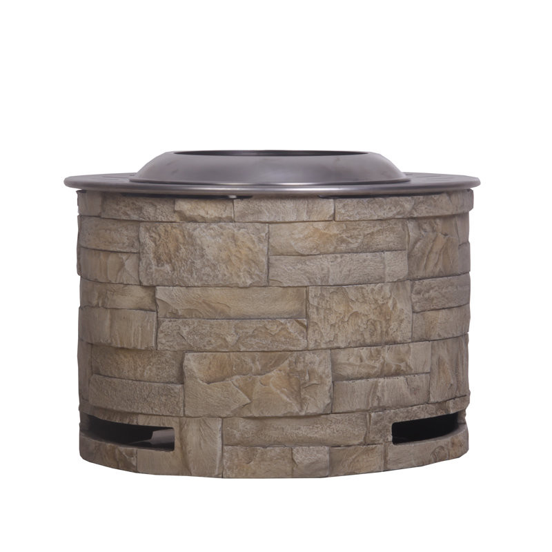 Nampreet 15'' H x 20.5'' W Magnesium Oxide Wood Burning Outdoor Fire Pit