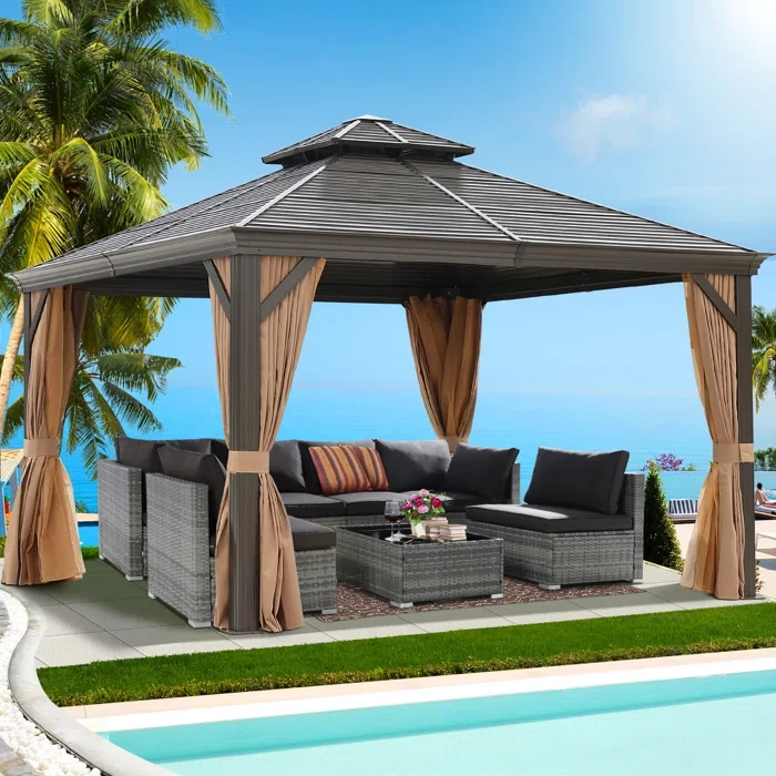 12 Ft. W x 12 Ft. D Aluminum Patio Gazebo