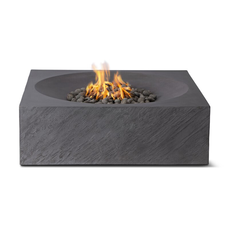 Bombay 15" H x 36" W Concrete Fire Pit Table