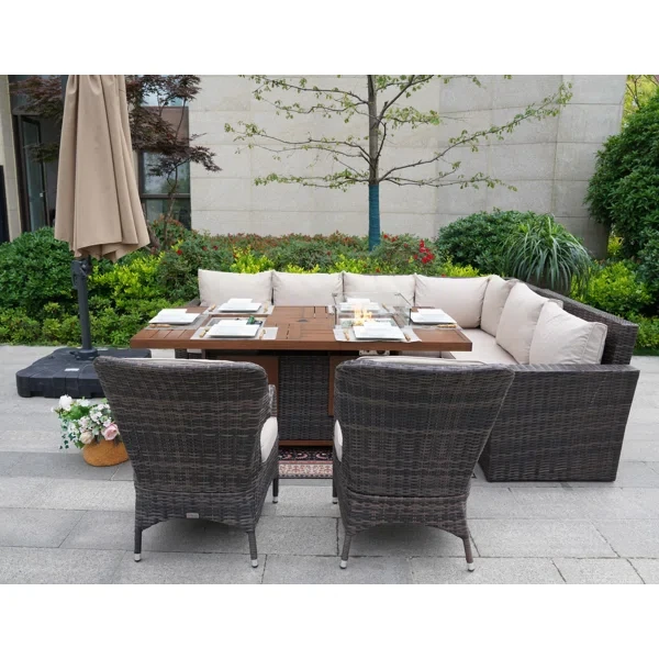 Algird 8 - Person Outdoor Seating Group with Cushions