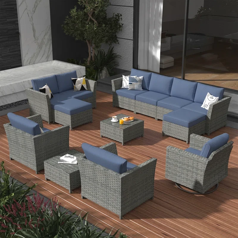 Kirill 9 - Person Outdoor Seating Group with Cushions