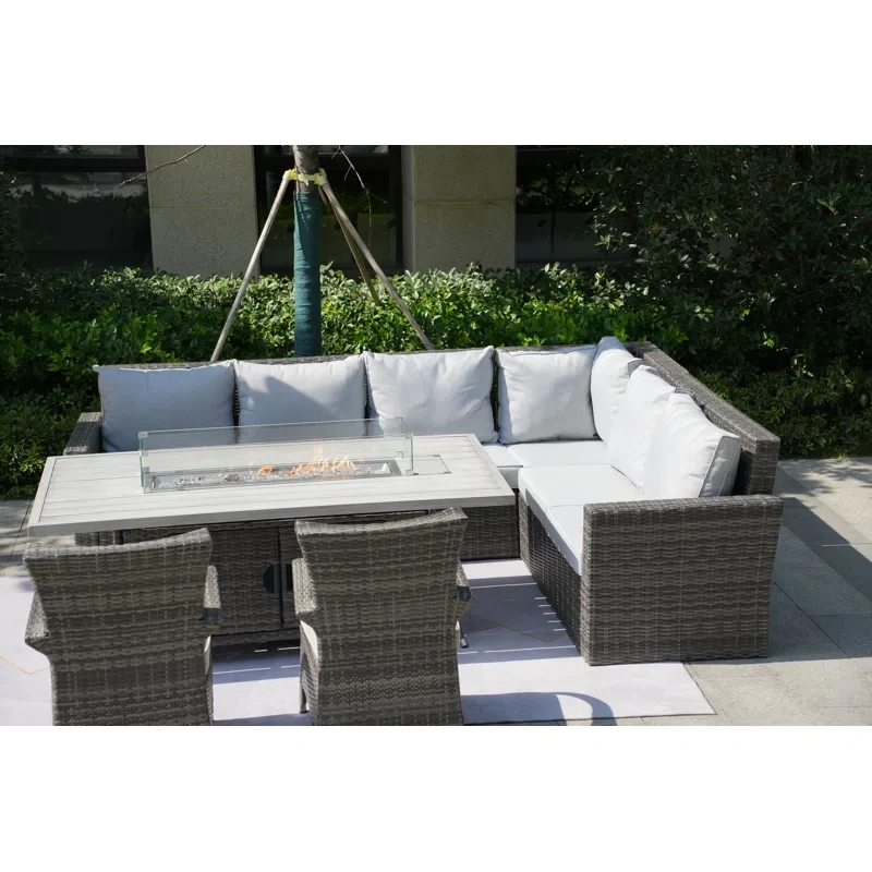 Alseepa 8 - Person Outdoor Seating Group with Cushions