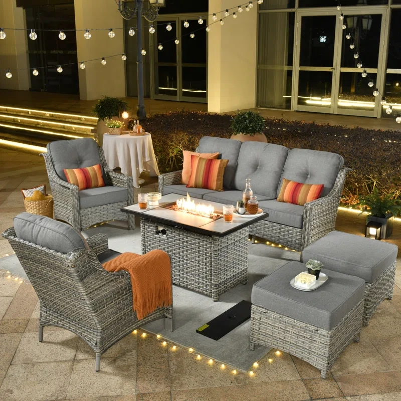 Kluge 7 - Person Outdoor Seating Group with Cushions