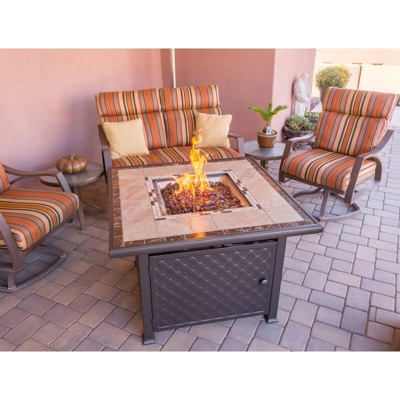 Stoke 25" H x 40" W Steel Propane Outdoor Fire Pit Table