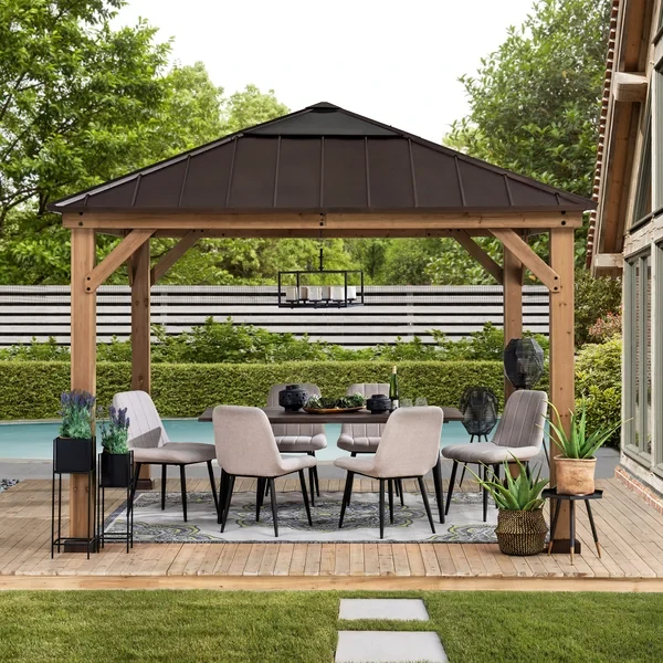 11 Ft. W x 11 Ft. D Solid Wood Patio Gazebo