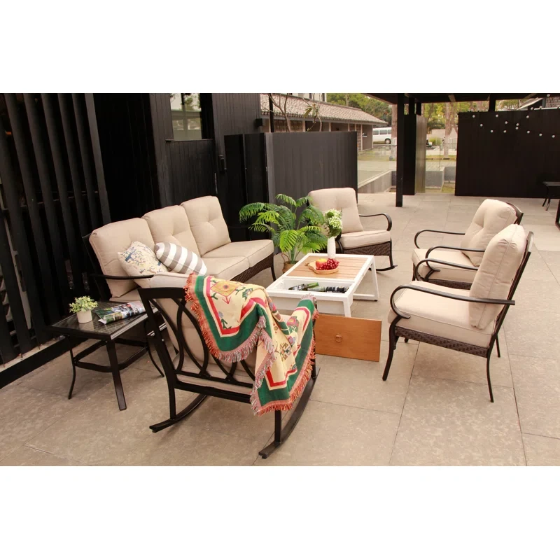 Amairany 7 - Person Outdoor Seating Group with Cushions