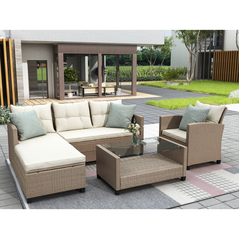 Akyrie 4 - Person Outdoor Seating Group with Cushions