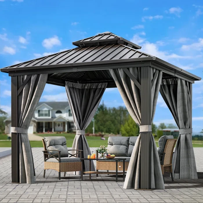 10 Ft. W x 10 Ft. D Aluminum Patio Gazebo