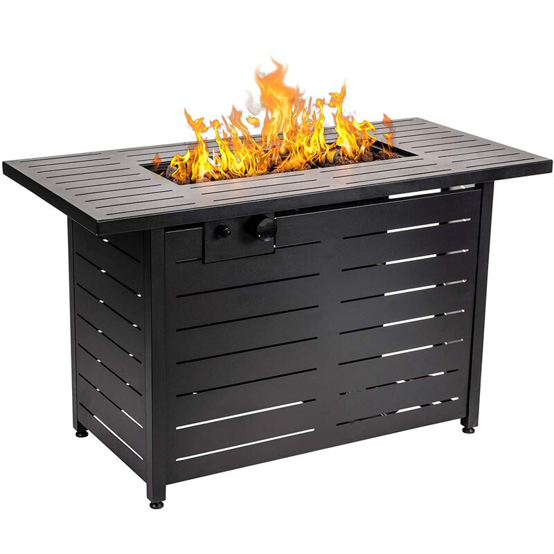 Goody Stainless Steel Propane Fire Pit Table