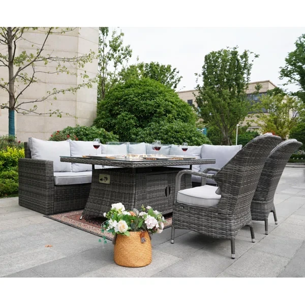 Aerolyn 8 - Person Outdoor Seating Group with Cushions