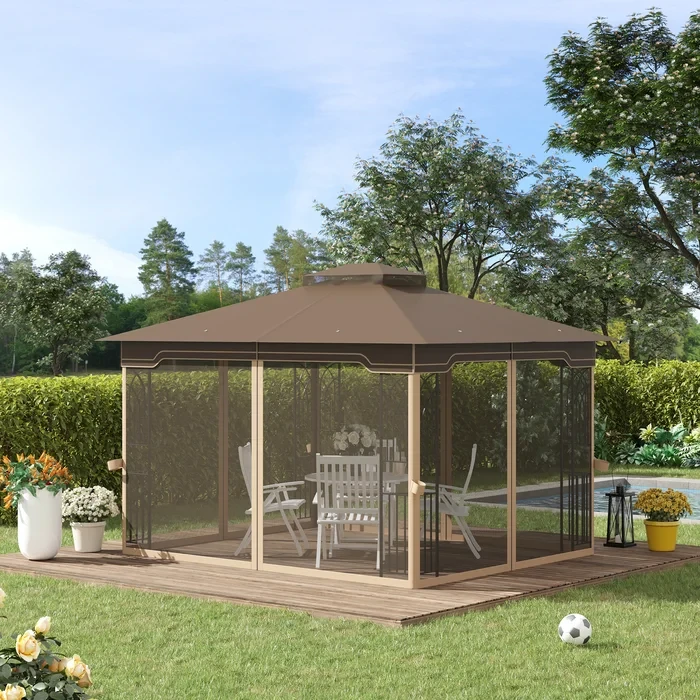 12 Ft. W x 10 Ft. D Metal Patio Gazebo Canopy