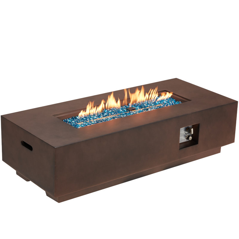 Clyne 15.5'' H x 56'' W MGO Concrete Propane Outdoor Fire Pit Table (Tank and Tank Cover Not Included）