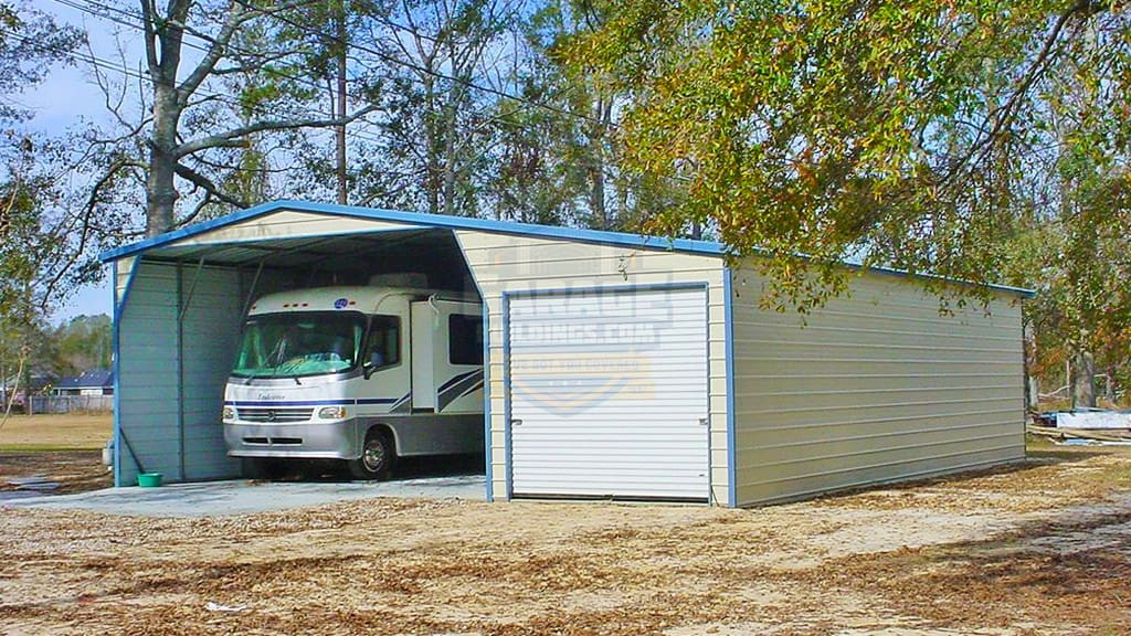 Metal Garage 30'x26' Continuous Roof Utility Carport