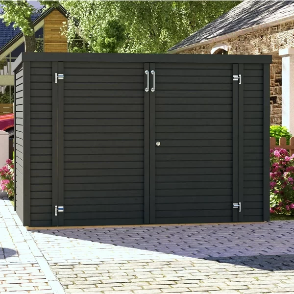 Bertilo 6 ft. 7 in. W x 3 ft. 5 in. D Solid Wood Horizontal Bike Shed