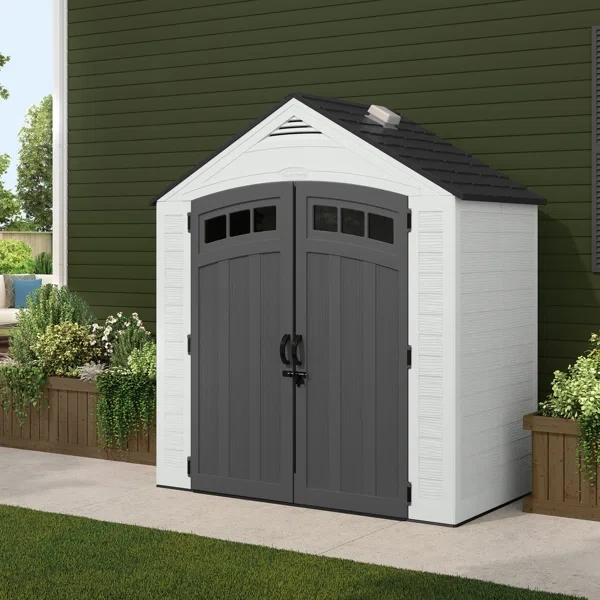 Suncast Vista 88 in. W x 49 in. D x 98 in. H Storage Shed