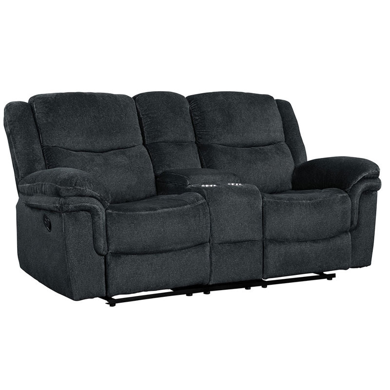 Upholstered Home Theater Seating with Cup Holder